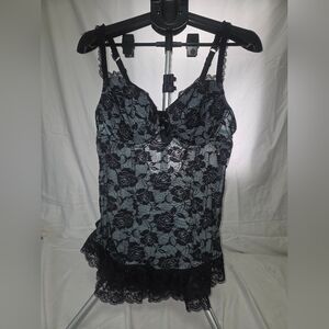 PrettyLittleThing Black Lace Camisole with Bow Detail